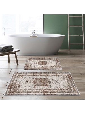 Alanur Home Alanur Trend Kaymaz Taban Dijital Banyo Takımı KT467 Kahve