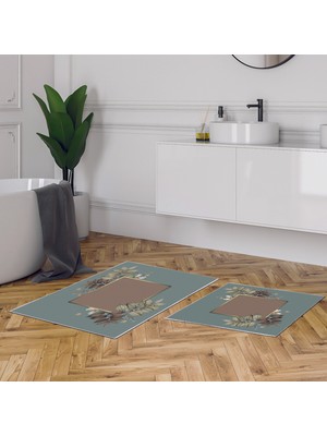 Alanur Home Alanur Trend Kaymaz Taban Dijital Banyo Takımı KT471 Yeşil