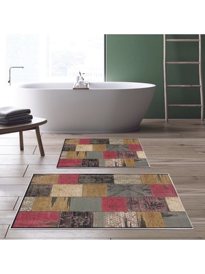 Alanur Home Alanur Trend Kaymaz Taban Dijital Banyo Takımı KT475 Multi