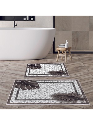 Alanur Home Alanur Trend Kaymaz Taban Dijital Banyo Takımı KT476 Kahve