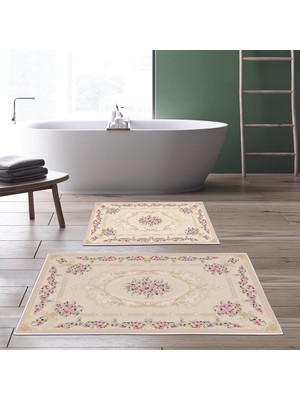 Alanur Home Alanur Trend Kaymaz Taban Dijital Banyo Takımı KT484 Krem