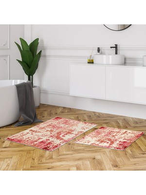 Alanur Home Alanur Trend Kaymaz Taban Dijital Banyo Takımı KT496 Bordo