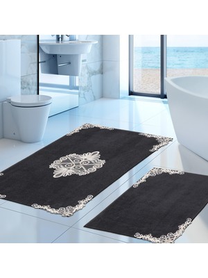 Alanur Home Mary Cordone Welsoft Aplikli Klozet Takımı  Gümüş  2 Parça