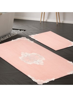 Alanur Home Mary Cordone Welsoft Aplikli Klozet Takımı  Pudra  2 Parça