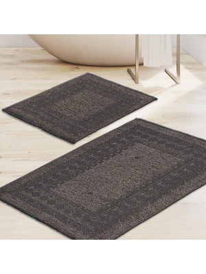 Alanur Home Alanur Venedik Şönil Dokuma Eskitme 2 Li Klozet Takımı Gri