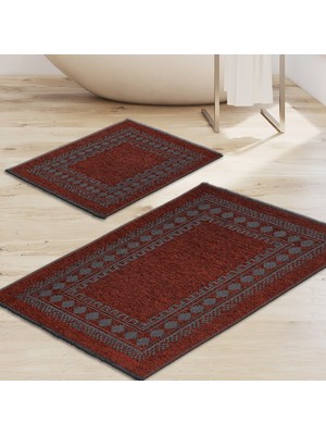 Alanur Home Alanur Venedik Şönil Dokuma Eskitme 2 Li Klozet Takımı Kiremit