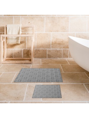 Alanur Home Alanur Trend Kaymaz Taban Dijital Banyo Takımı Gri