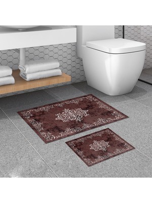 Alanur Home Alanur Trend Kaymaz Taban Dijital Banyo Takımı Bordo