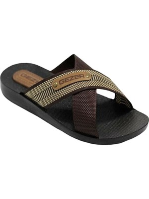 Gezer Erkek Terlik Banyo Deniz Havuz Ev Kullanımı İçin Düz Tabanlı Rahat Terlik