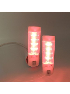 Sunlight Uzun LED Gece Lambası 0,5W Tasarruflu Işıklı Fişli Düğmeli 2'li