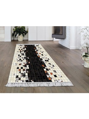 Dekoreko Ipek Dijital Saçaklı Yıkanabilir Kaymaz Taban Halı 1914 Desen 1