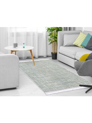 Dekoreko Inci Dijital Saçaklı Yıkanabilir Kaymaz Taban Halı 1905 Desen 1