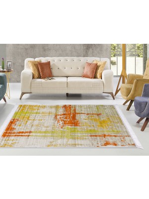 Dekoreko Inci Dijital Saçaklı Yıkanabilir Kaymaz Taban Halı 3000 Desen 1