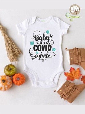 Limon Baby It's  Outside Desenli Organik Çıtçıtlı Body