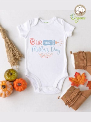 Limon Our First Mother's Day Desenli Organik Çıtçıtlı Body