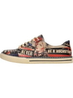 Kadın Vegan Deri Çok Renkli Sneakers - British Punk Tasarım