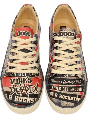 Kadın Vegan Deri Çok Renkli Sneakers - British Punk Tasarım