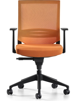 Bürotime Cozy Çalışma Koltuğu - 3D Kol -  Alüminyum - Turuncu