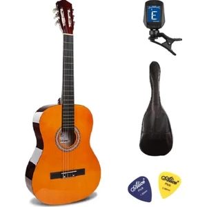 4/4 Tamboy Klasik Gitar Seti (Gitar-Akort Cihazı-Kılıf-Pena) - Sarı