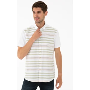 Pierre Cardin Erkek Yeşil Regular Fit Kısa Kollu Gömlek 50240403-VR054