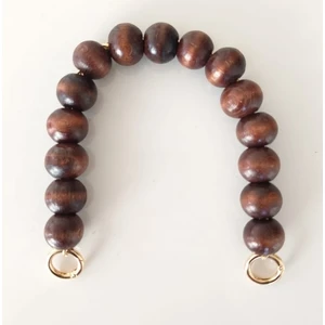 Angel Çanta Aksesuar Ahşap Boncuklu Tek Sap Koyu Renk