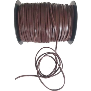 Angel Çanta Aksesuar Koyu Kahve Renk Gerçek Deri 3 mm Şerit Deri Ip 1 Metre