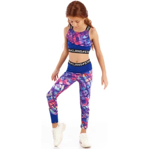 Stay Active Kız Çocuk Taytı Asimetrik Çizgili Tasarım 4-12 Yaş