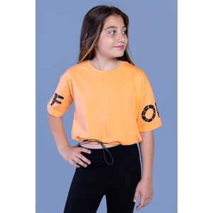 Toontoy Kids Toontoy Kız Çocuk Baskılı Crop Tişört