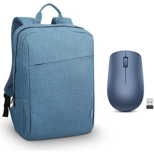 530 GY50Z18986 Kablosuz Optik Mouse + Lenovo GX40Q17226 Case 15.6 Inç Toploader B210 Notebook Sırt Çantası Mavi