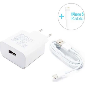 VAD-52IP5 5V 2.1A USB Adaptör+Iphone 5 Kablo