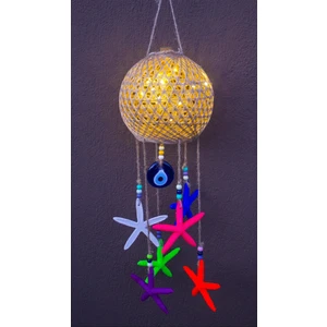Antioch Artdesign LED Işıklı Renkli Deniz Yıldızlı 80 cm Rüzgar Çanı Duvar Bahçe Balkon Süsü Ev Dekor Hediyelik Eşya