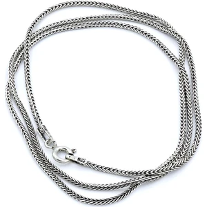 Akyüz Gümüş 50 cm Tilki Kuyruğu Oksitli Gümüş Zincir