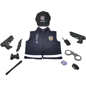 Lacivert Polis Şapka ve Yeleği Kostümü Çocuk Kıyafeti 2