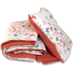 Bebek Özel Pamuk Bebek/çocuk Yastık Çarşaf Yorgan Seti Kelebekli Desen/kiremit Renk