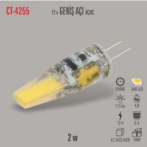 CT-4255 2W  LED Ampul (Günışığı) Cata