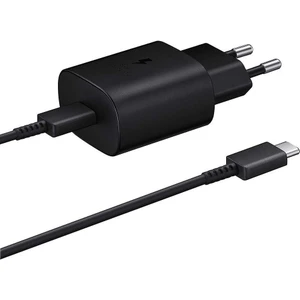 Samsung Fast Charging 25W Note10 s10 A90 A70 USB C Type-C Çıkışlı Quick Qualcomm Hızlı Şarj Aleti-Siyah