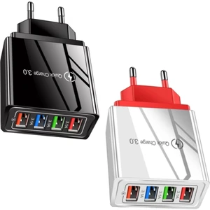 A6 Universal Çoklu Şarj Adaptörü 4 Port 48 W - 2 Adet