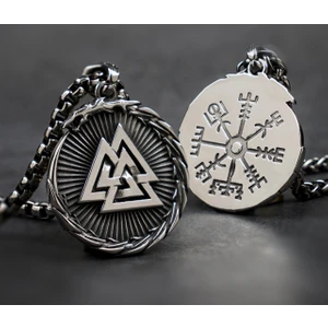 Daisy By Daisy  Çift Taraflı Kullanım Güç Simgesi Valknut Viking Kolye