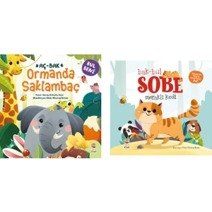 Aç-Bak Ormanda Saklambaç - Bak-Bul Sobe Meraklı Kedi Interaktif Kitaplar Seti