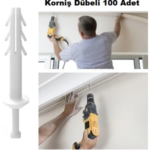 Korniş Dübeli Çivili 7 mm Paket 100 Adet