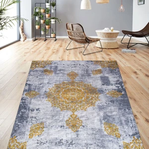 Nur Home Tekstil Güneş Model Süngerli Kadife Lastikli Halı Örtüsü, Nrh-46