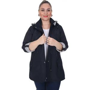 Kadın Büyük Beden Mevsimlik Trençkot 595 Lacivert/navy 21S32000595