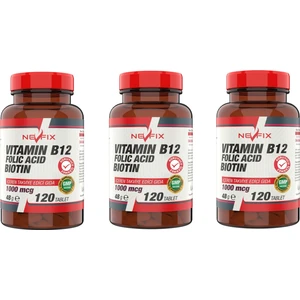 Vitamin B12 Folic Acid Biotin 1000 Mcg (3 Kutu) 120 Tablet