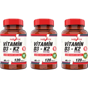Vitamin D3-K2  (3 Kutu )120 Tablet