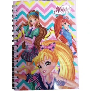 Winx Club  Spiralli A6 Karton Kapak Not Defteri 80 Yaprak Çizgili