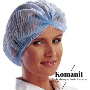 Komanit Tekstil Bone, Tek Kullanımlık Mavi Akordeon Bone (50X45CM) 300 Adet