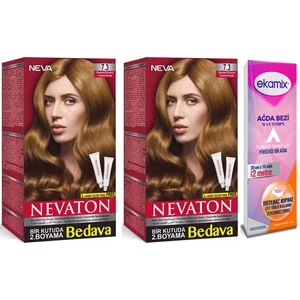 Nevaton 7.3 Karamel Kumral 2 Adet Saç Boyası Seti