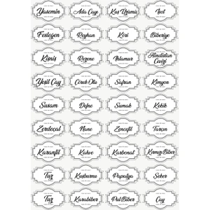 En Özeli Mutfak Baharatlık Sticker Seti - Beyaz