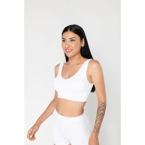 5051 Seamless Kadın Pedli Büstiyer Beyaz