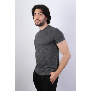 Desenli Erkek Bisiklet Yaka T-Shirt